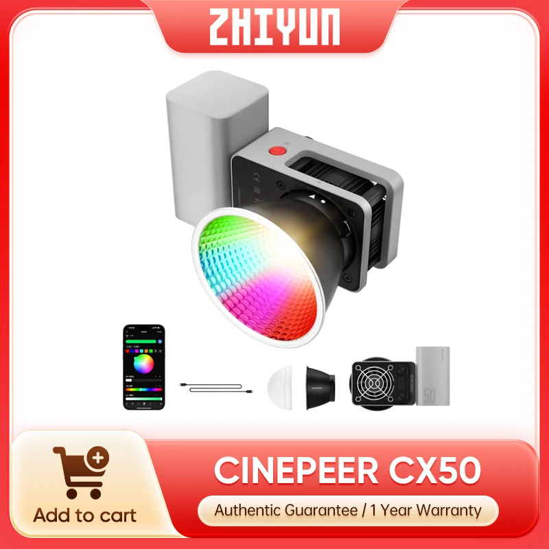 Photography Lighting Rgb - Светодиодный видеосвет Zhiyun CINEPEER CX50 RGB