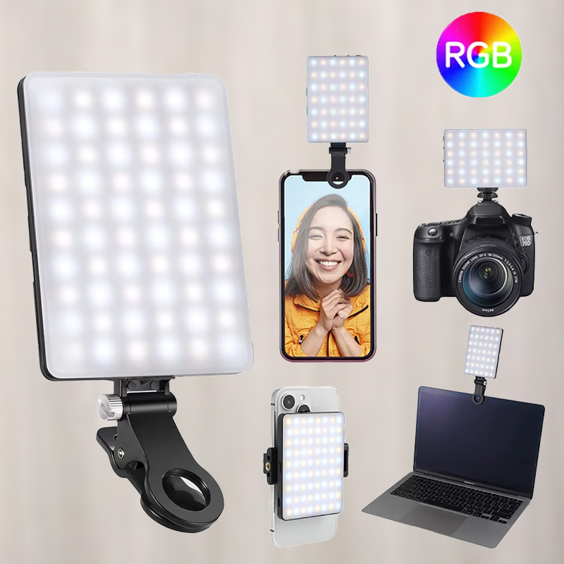Photography Lighting Rgb - Миниатюрная светодиодная RGB-лампа с креплением-клипсой, портативная,