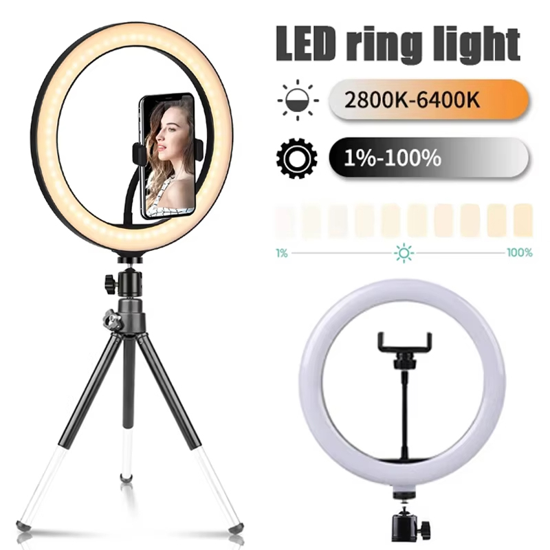 Photography Lighting Stick - 10-дюймовая кольцевая лампа для селфи, светодиодная