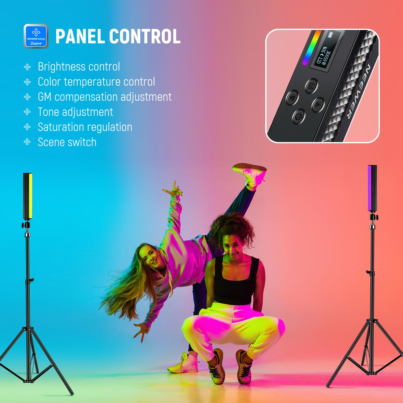 NEEWER RGB Light Wand с управл – обзор и цена Torjim Rgb Photography Video Lighting